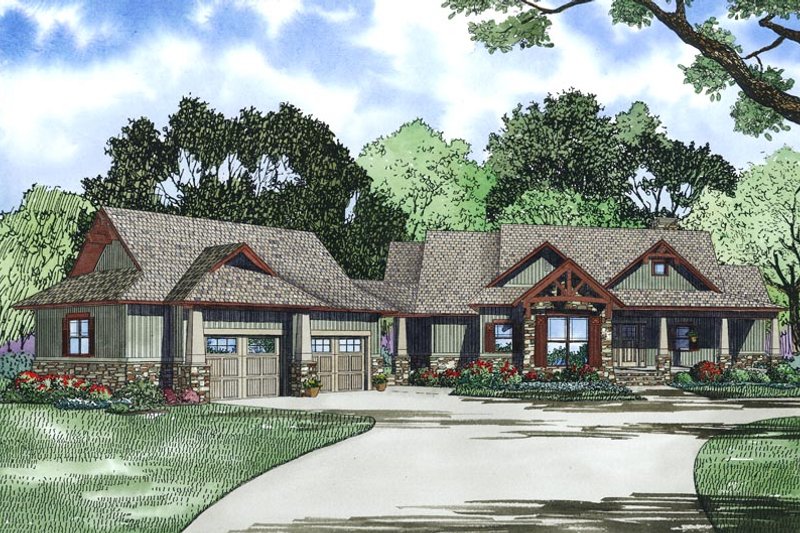 Home Plan - Craftsman Exterior - Front Elevation Plan #17-2504