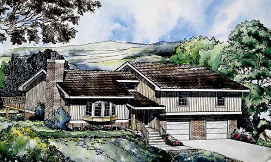 Exterior - Front Elevation 2 House Plan #312-432 - 3 bed, 2 bath
