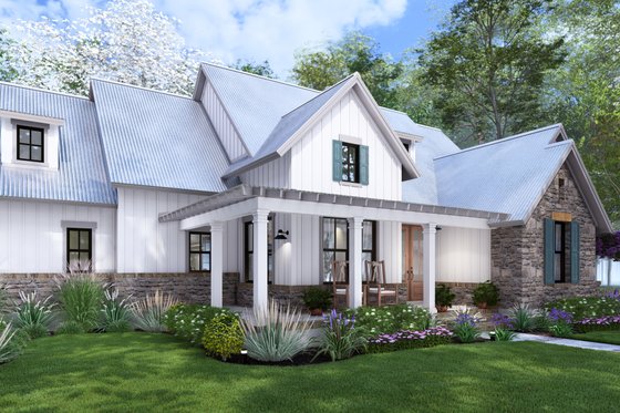 Exterior - Front Elevation 9 for Cottage House Plan #120-290 - 4 bed, 3.5 bath