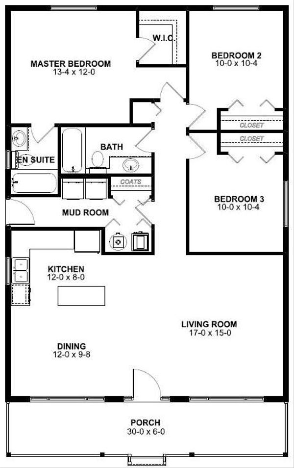 Cottage Floor Plan - Main Floor Plan #126-145