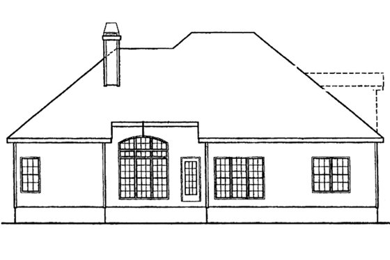 Exterior - Rear Elevation for European House Plan #927-30 - 3 bed, 2.5 bath