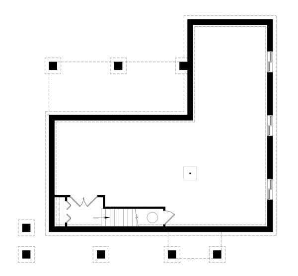 Architectural House Design - Contemporary Floor Plan - Lower Floor Plan #23-2316