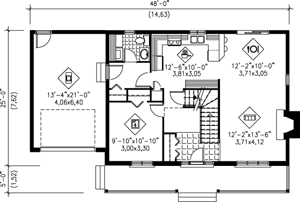 Victorian Floor Plan - Main Floor Plan #25-263