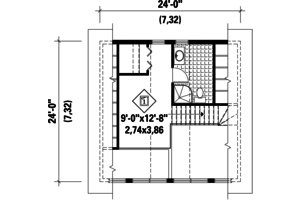 Floor Plan - Upper Floor for Cabin House Plan #25-4272 - 2 bed, 2 bath