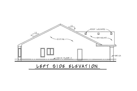 Exterior - Other Elevation for Traditional House Plan #20-2063 - 2 bed, 2 bath