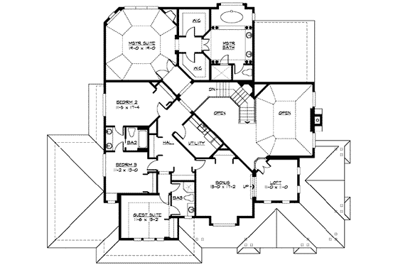 Floor Plan - Upper Floor for Country House Plan #132-169 - 4 bed, 3.5 bath