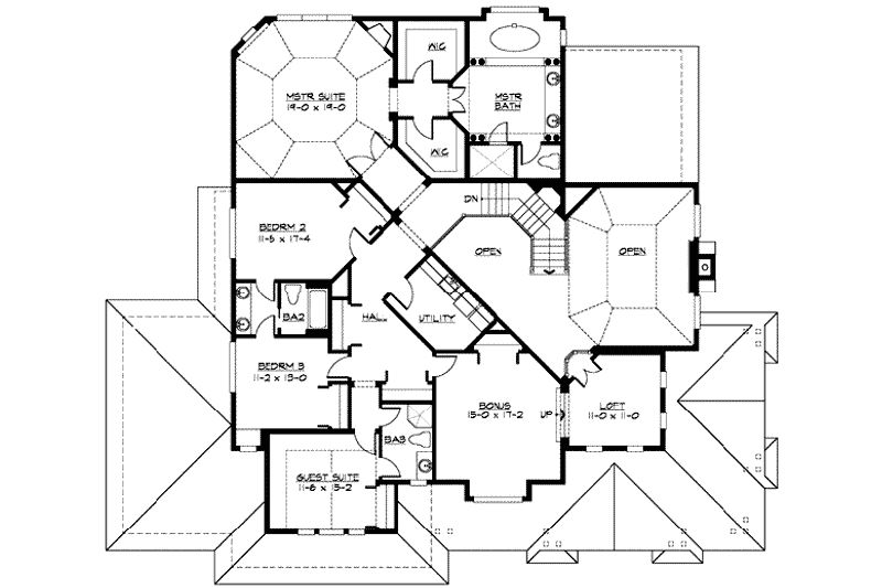 Home Plan - Floor Plan - Upper Floor for Country House Plan #132-169 - 4 bed, 3.5 bath