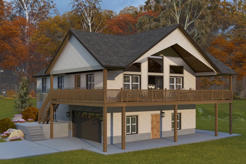 Traditional Style House Plan - 2 Beds 2 Baths 1496 Sq/Ft Plan #1060-409 Exterior