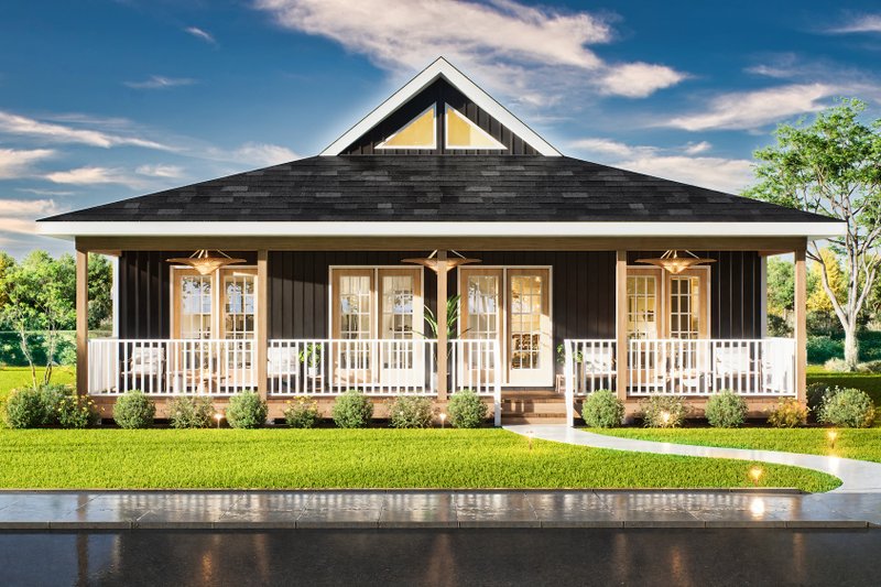 Home Plan - Exterior - Front Elevation 3 for Contemporary House Plan #54-665 - 4 bed, 2 bath