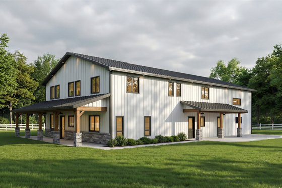 Exterior - Rear Elevation for Barndominium House Plan #1084-19 - 3 bed, 2.5 bath
