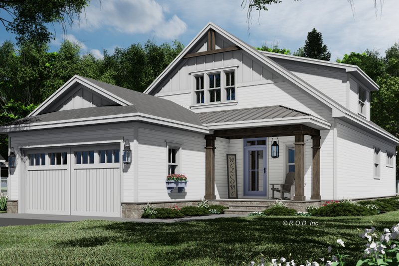 Architectural House Design - Exterior - Rear Elevation for Farmhouse House Plan #51-1263 - 3 bed, 3.5 bath