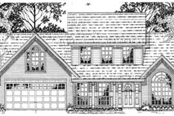 Exterior - Front Elevation for Traditional House Plan #42-210 - 3 bed, 2.5 bath