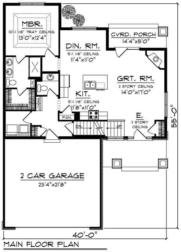 Craftsman Floor Plan - Main Floor Plan #70-1239