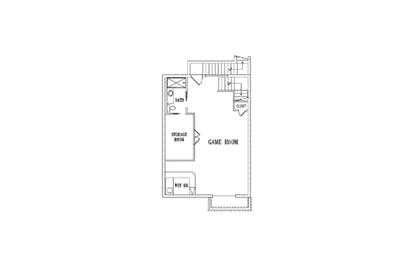 Architectural House Design - Floor Plan - Lower Floor for Adobe / Southwestern House Plan #1-836 - 5 bed, 4 bath
