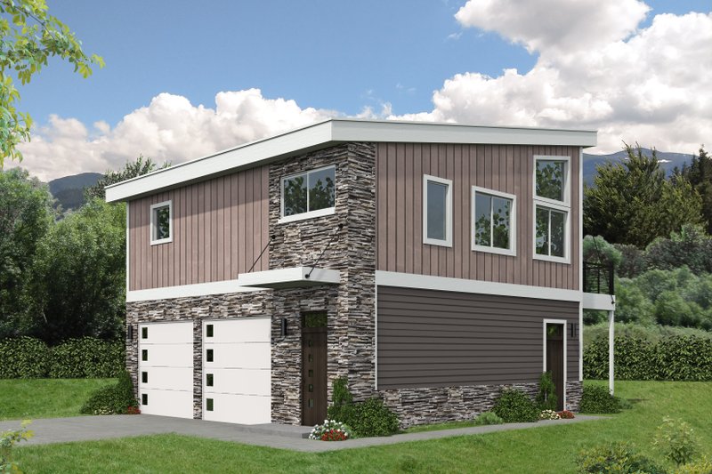 Contemporary Style House Plan - 1 Beds 1 Baths 980 Sq/Ft Plan #932-961