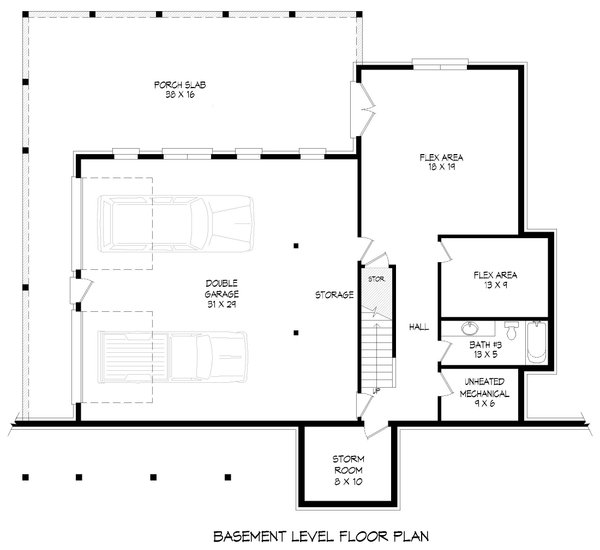 Country Floor Plan - Lower Floor Plan #932-685