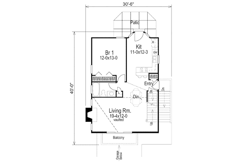 Architectural House Design - Floor Plan - Main Floor for Traditional House Plan #57-300 - 3 bed, 2 bath