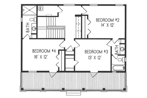 Floor Plan - Upper Floor for Mediterranean House Plan #76-105 - 4 bed, 5 bath