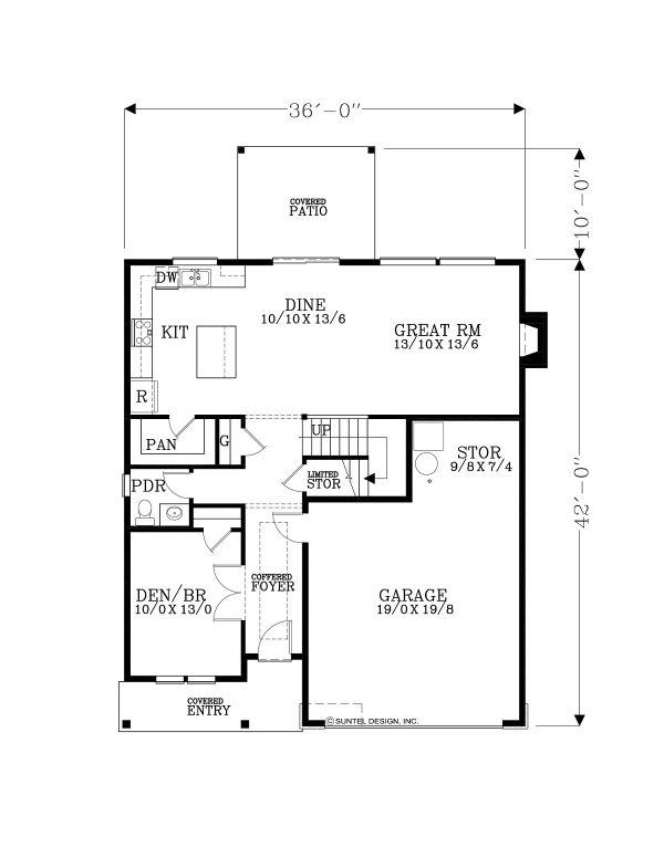 House Blueprint - Craftsman Floor Plan - Main Floor Plan #53-651