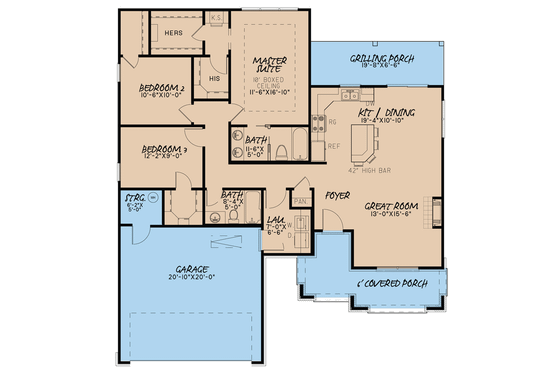 Floor Plan - Main Floor for Traditional House Plan #923-61 - 3 bed, 2 bath
