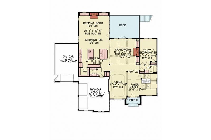 House Plan Design - Floor Plan - Main Floor for Craftsman House Plan #54-726 - 5 bed, 3 bath