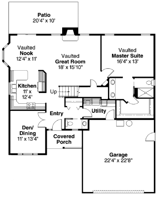 Architectural House Design - Farmhouse Floor Plan - Main Floor Plan #124-447