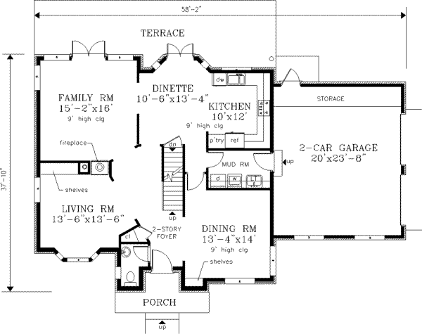 Dream House Plan - Colonial Floor Plan - Main Floor Plan #3-203