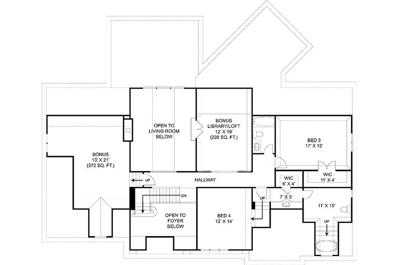 House Plan Design - Floor Plan - Upper Floor for Craftsman House Plan #119-327 - 4 bed, 4.5 bath