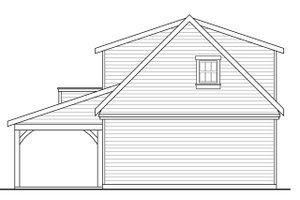 Exterior - Rear Elevation for Craftsman House Plan #124-1038, 0.5 bath