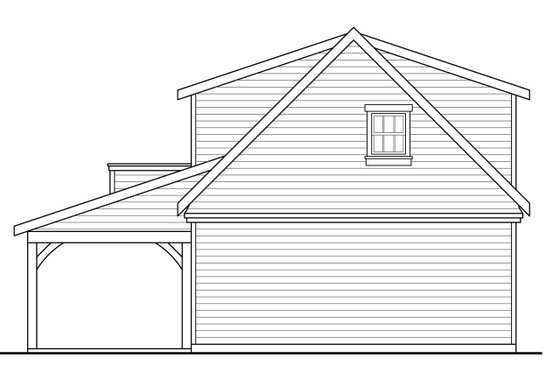 Exterior - Rear Elevation for Craftsman House Plan #124-1038, 0.5 bath