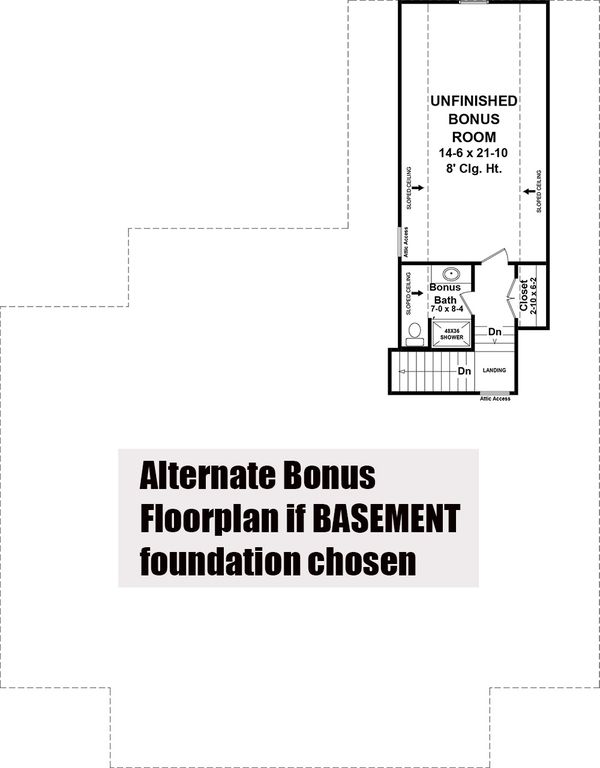 Dream House Plan - Optional Bonus - Basement