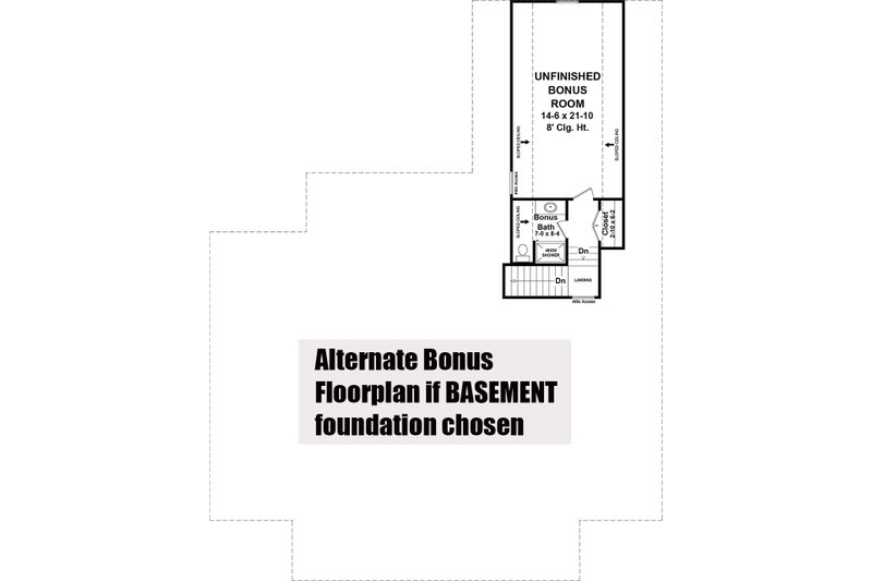 Dream House Plan - Optional Bonus - Basement