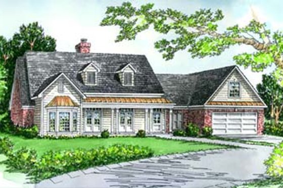 Exterior - Front Elevation for Traditional House Plan #16-161 - 3 bed, 2 bath