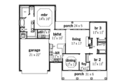 European Style House Plan - 3 Beds 2 Baths 1754 Sq/Ft Plan #16-318 