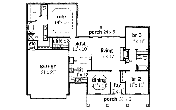 European Floor Plan - Main Floor Plan #16-318