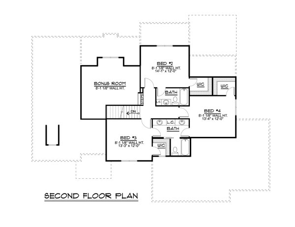 Farmhouse Floor Plan - Upper Floor Plan #1064-188