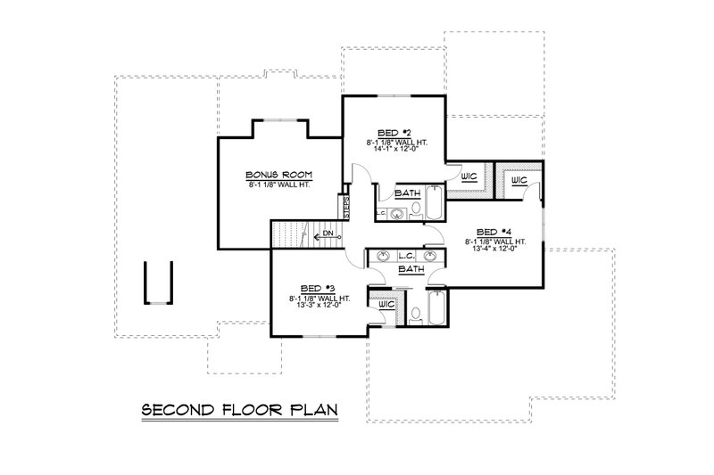 Dream House Plan - Floor Plan - Upper Floor for Farmhouse House Plan #1064-188 - 4 bed, 3.5 bath