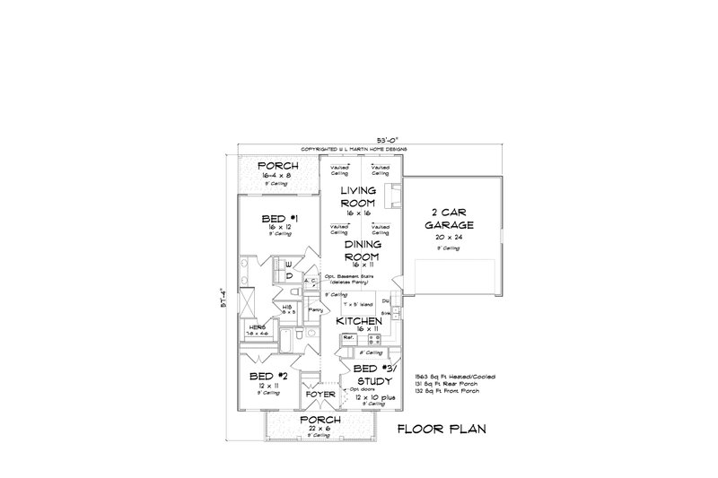 Dream House Plan - Floor Plan - Main Floor for Cottage House Plan #513-2198 - 3 bed, 2 bath