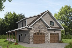 House Design - Exterior - Front Elevation for Traditional House Plan #117-1070 - 2 bed, 1.5 bath