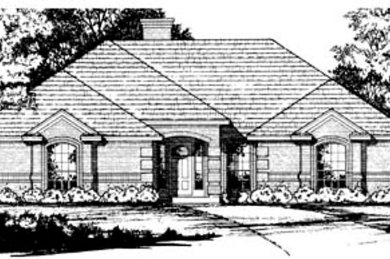 Exterior - Front Elevation for European House Plan #40-247 - 3 bed, 2 bath