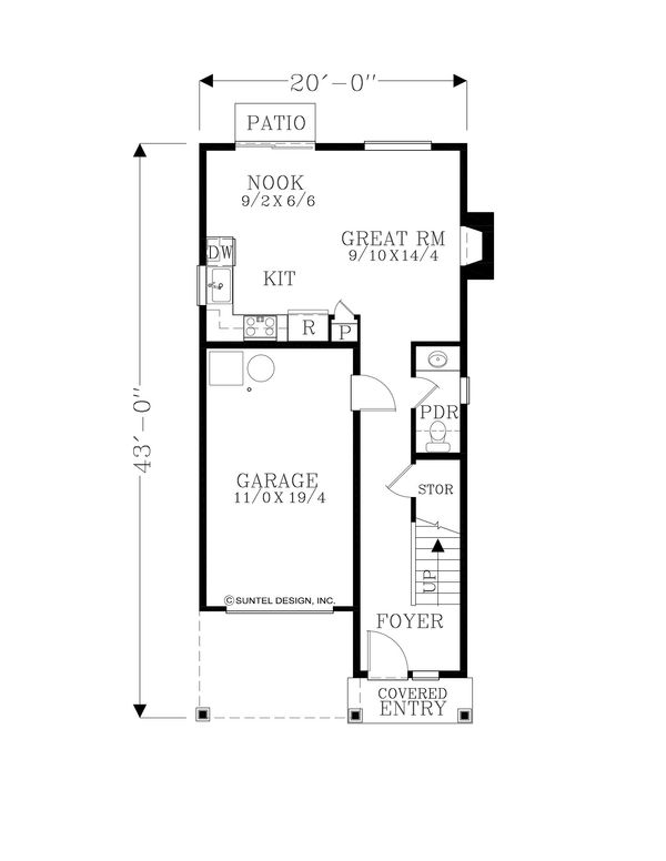 House Blueprint - Craftsman Floor Plan - Main Floor Plan #53-628