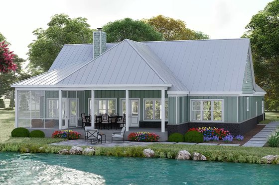 Exterior - Other Elevation 3 for Southern House Plan #932-1180 - 3 bed, 3 bath