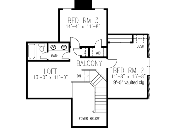 Home Plan - European Floor Plan - Upper Floor Plan #410-373