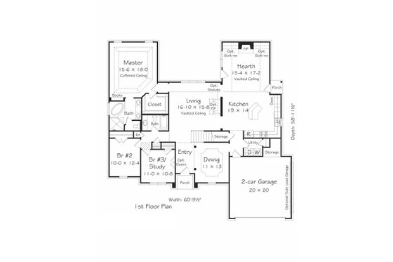Floor Plan - Main Floor for Traditional House Plan #329-356 - 5 bed, 3 bath