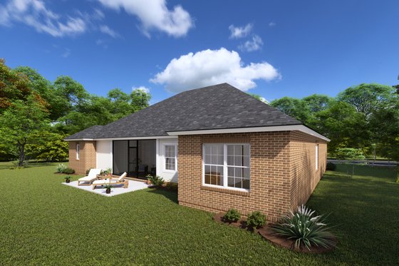 Exterior - Rear Elevation 1 for Traditional House Plan #513-2068 - 4 bed, 3 bath