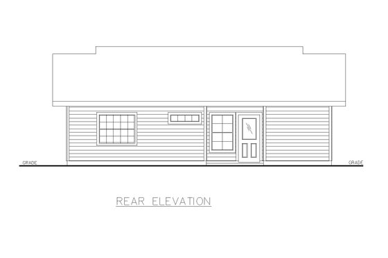 Exterior - Rear Elevation for Cottage House Plan #117-995 - 1 bed, 1 bath