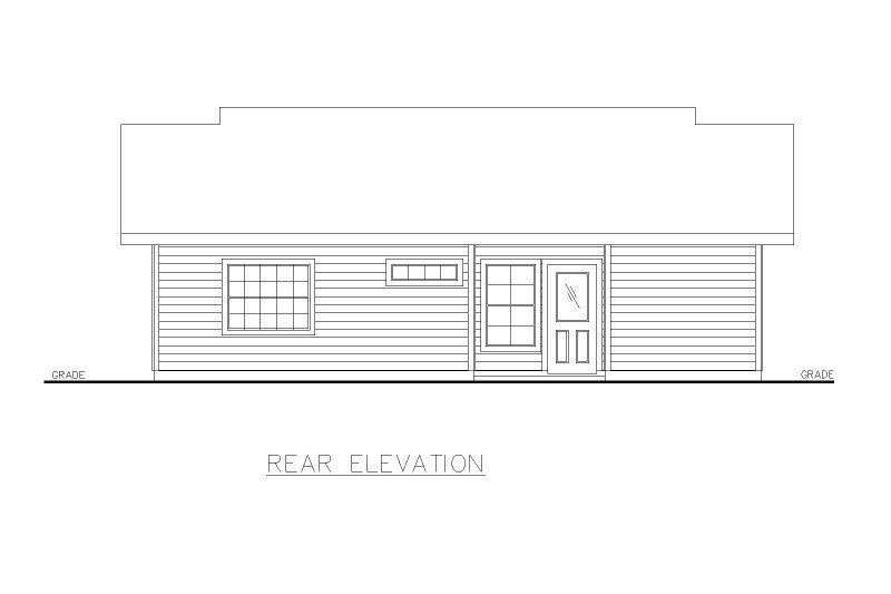 Architectural House Design - Exterior - Rear Elevation for Cottage House Plan #117-995 - 1 bed, 1 bath