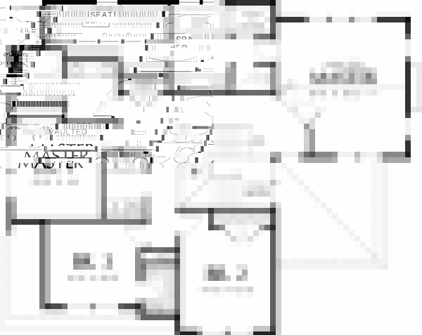 Upper level floor plan - 2450 square foot Craftsman Home