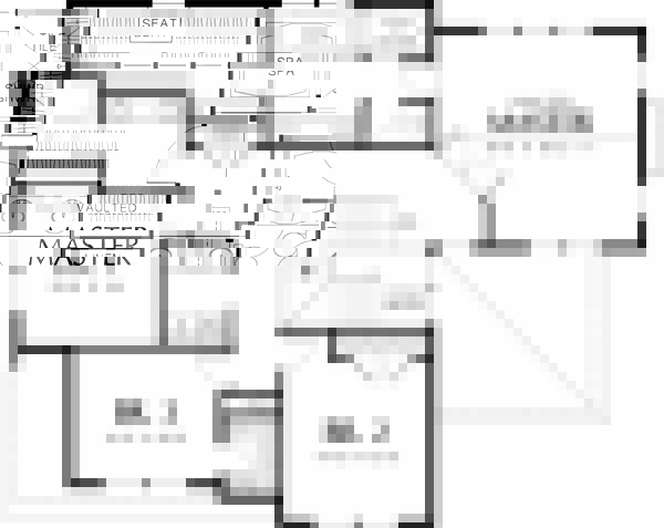 House Blueprint - Upper level floor plan - 2450 square foot Craftsman Home