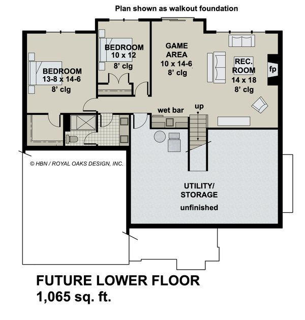 Home Plan - Craftsman Floor Plan - Lower Floor Plan #51-1175